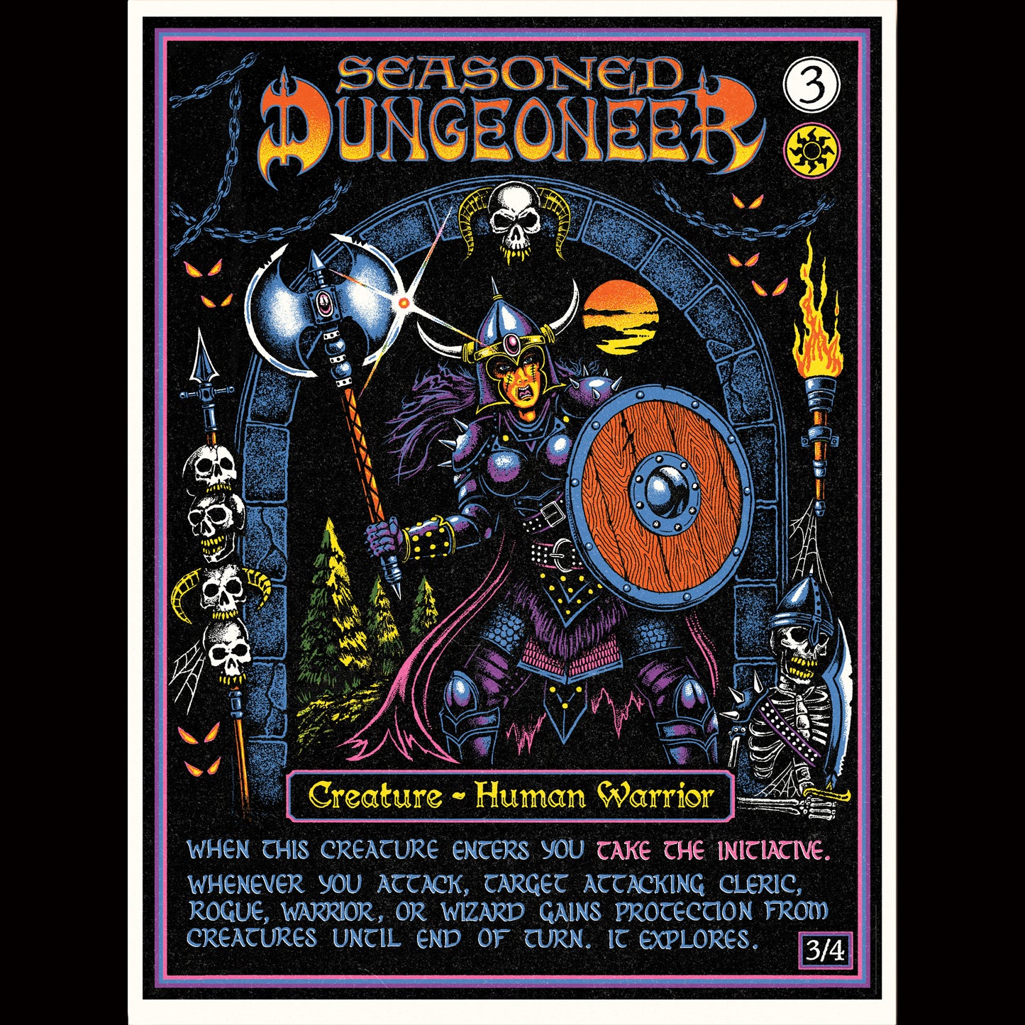 Seasoned Dungeoneer Risograph Print