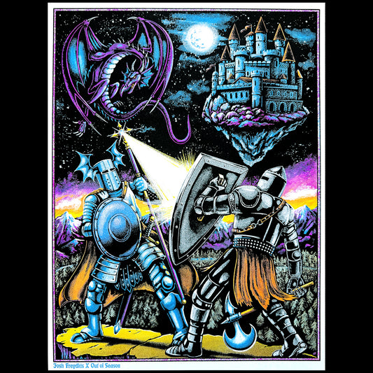 Champions of Sky Castle Keep Risograph Print