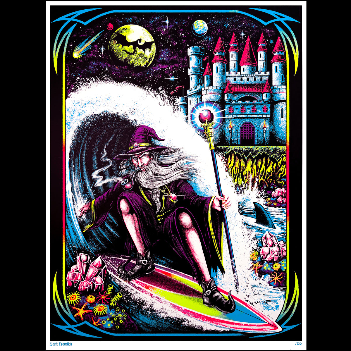The Wizard's Tube Blacklight Poster